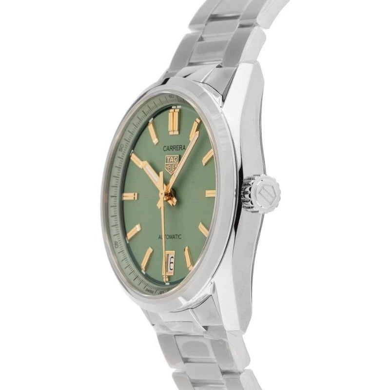  Shop Authentic Tag Heuer Carrera Date Automatic 18K Green Dial Silver Steel Strap Watch for Women - WBN2312.BA0001 - Luxxuri