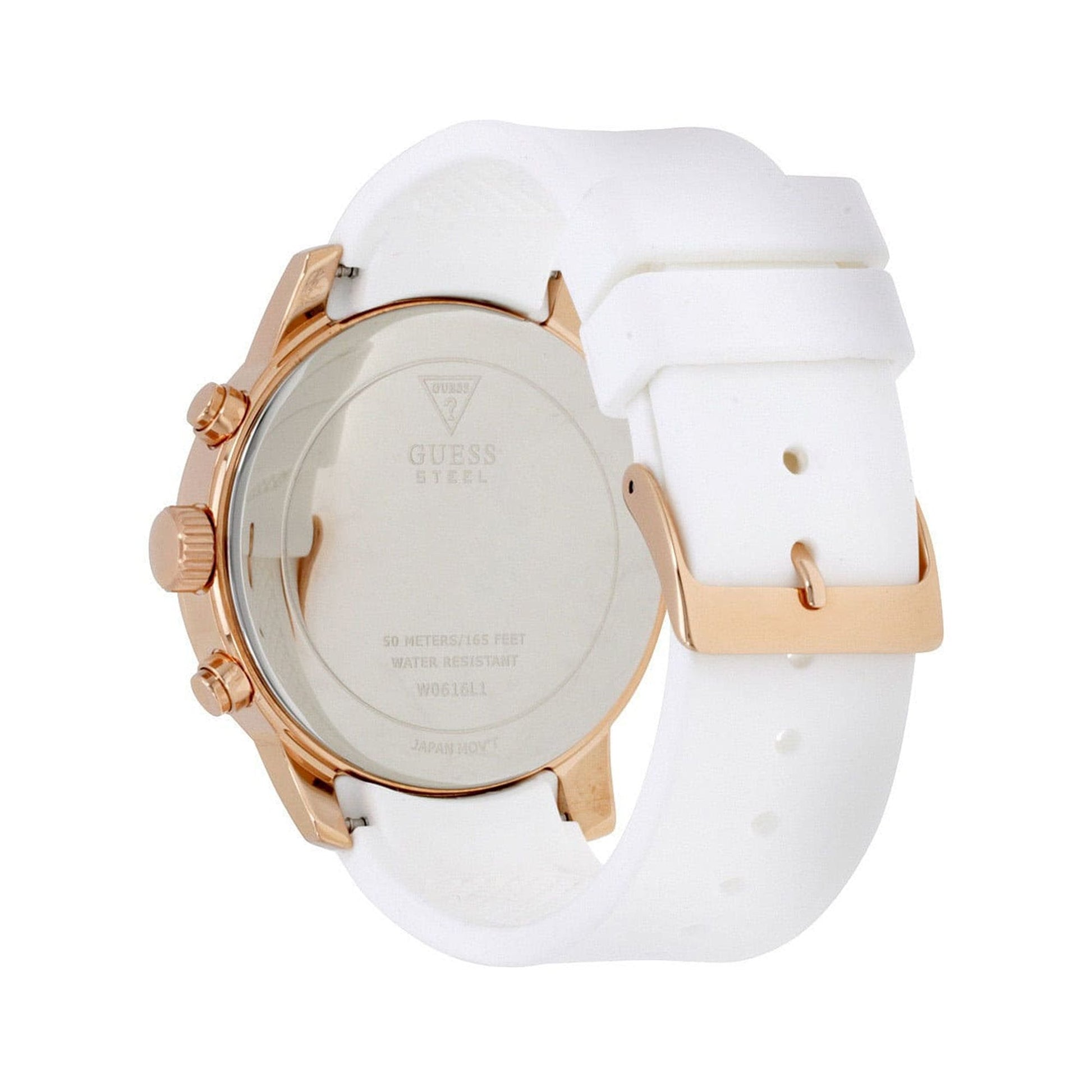  Shop Authentic Guess Sport White Dial White Rubber Strap Watch For Women - W0616L1 - Luxxuri