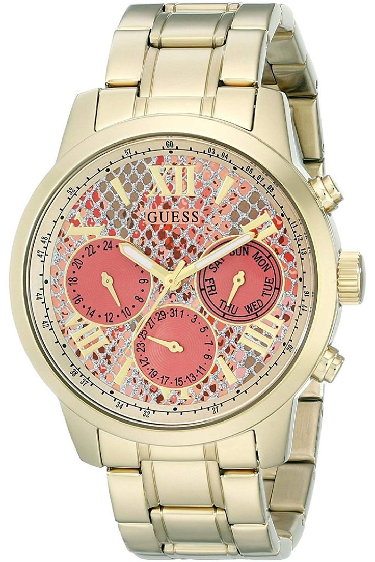  Shop Authentic Guess Mini Sunrise Quartz Analog Orange Dial Gold Steel Strap Watch For Women - W0448L7 - Luxxuri