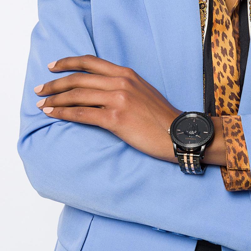  Shop Authentic Versace Palazzo Empire Black Dial Two Tone Steel Strap Watch for Men - VERD00618 - Luxxuri