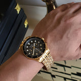  Shop Authentic Fossil FB-01 Chronograph Black Dial Gold Steel Strap Watch for Men - FS5836 - Luxxuri