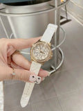  Shop Authentic Guess Crown Jewel Multifunction Diamonds White Dial White Leather Strap Watch for Women - GW0411L1 - Luxxuri