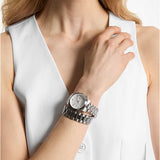  Shop Authentic Michael Kors Runway Chronograph Analog Silver Dial Silver Steel Strap Watch for Women - MK7454 - Luxxuri