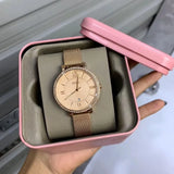  Shop Authentic Fossil Jacqueline Quartz Rose Gold Dial Rose Gold Mesh Strap Watch for Women - ES4628 - Luxxuri