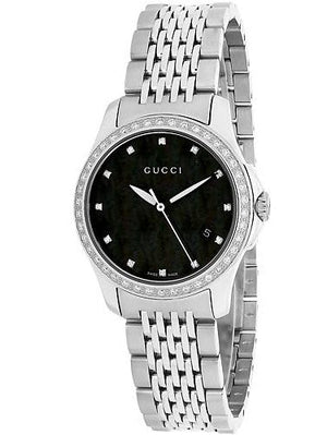  Shop Authentic Gucci G Timeless Black Mother of Pearl Diamonds 38mm Watch For Women - YA126509 - Luxxuri