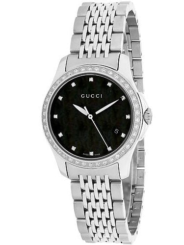  Shop Authentic Gucci G Timeless Black Mother of Pearl Diamonds 38mm Watch For Women - YA126509 - Luxxuri