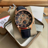  Shop Authentic Fossil Grant Automatic Blue Dial Blue Leather Strap Watch for Men - ME3029 - Luxxuri