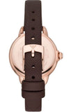  Shop Authentic Emporio Armani Mia Moonphase Silver Dial Brown Leather Strap Watch For Women - AR11568 - Luxxuri