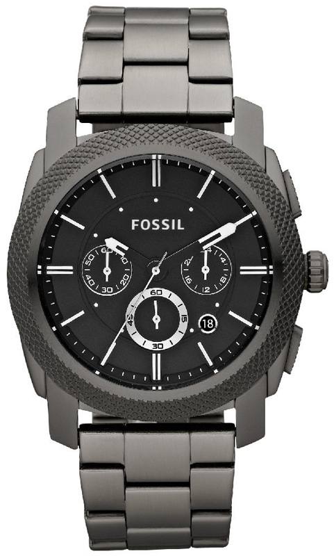  Shop Authentic Fossil Machine Chronograph Black Dial Grey Steel Strap Watch for Men - FS4662 - Luxxuri