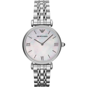  Shop Authentic Emporio Armani T Bar Mother of Pearl Dial Steel Strap Watch For Women - AR1682 - Luxxuri