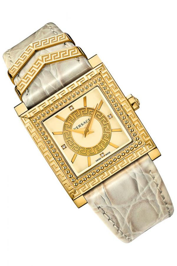  Shop Authentic Versace DV-25 Gold Dial Off White Leather Strap Watch for Women - VQF030015 - Luxxuri