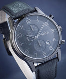  Shop Authentic Hugo Boss Blackout Chronograph Black Dial Black Leather Strap Watch For Men - HB1512567 - Luxxuri