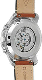  Shop Authentic Fossil Grant Sport Automatic Skeleton Blue Dial Brown Leather Strap Watch for Men - ME3140 - Luxxuri