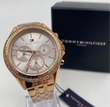  Shop Authentic Tommy Hilfiger Ari Diamonds Silver Dial Rose Gold Steel Strap Watch for Women - 1781978 - Luxxuri