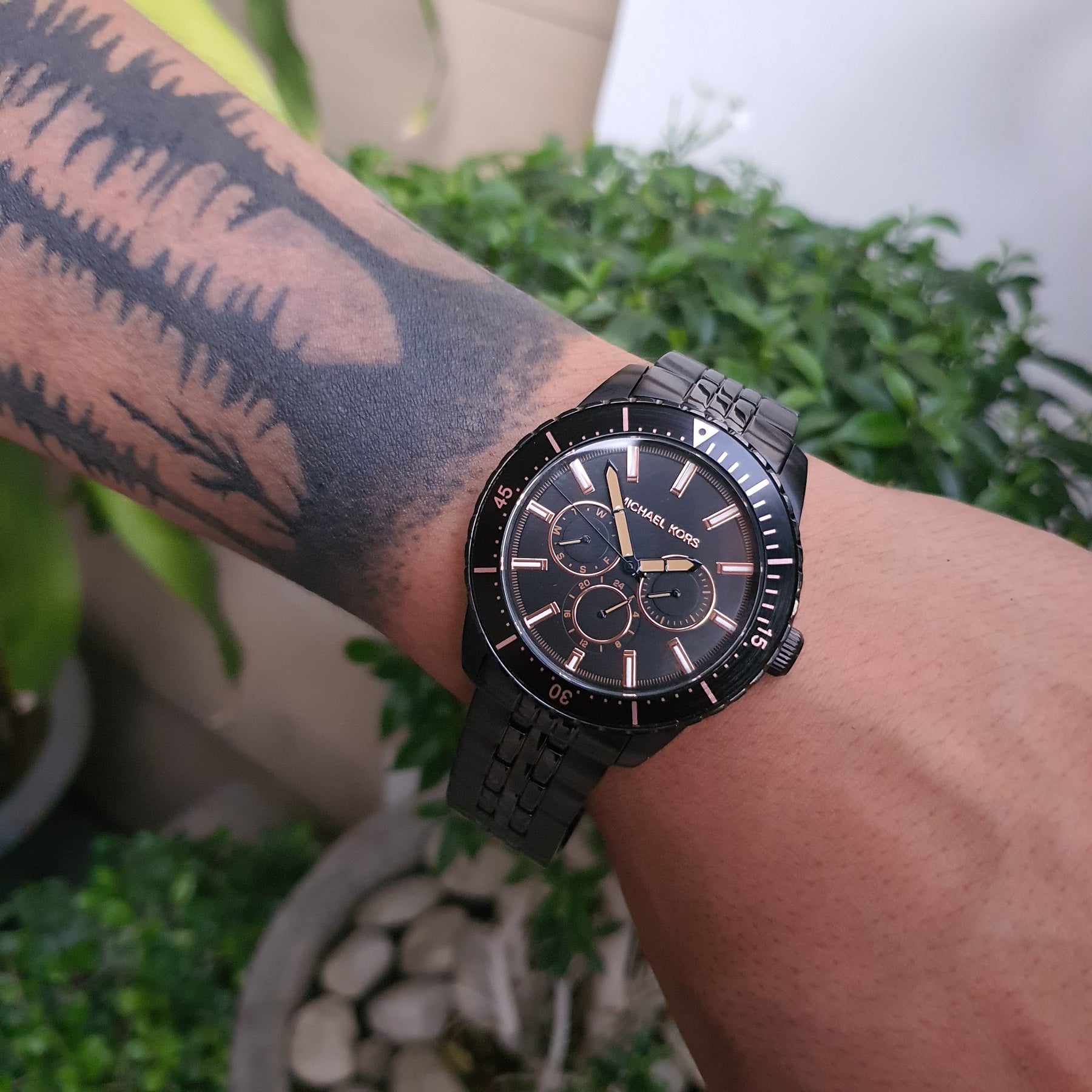  Shop Authentic Michael Kors Cunningham Chronograph Black Dial Black Steel Strap Watch For Men - MK7157 - Luxxuri