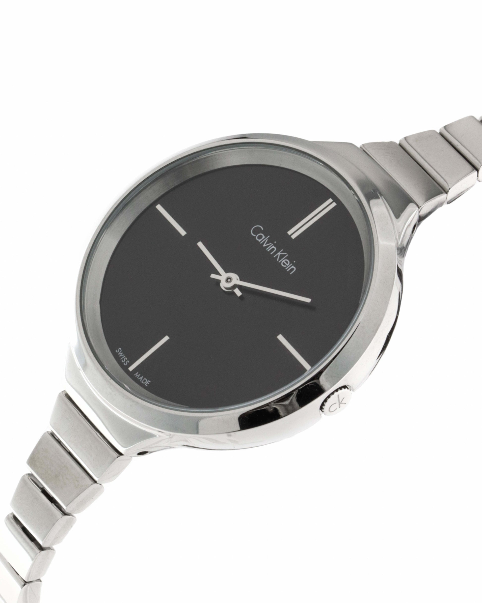  Shop Authentic Calvin Klein Lively Black Dial Silver Steel Strap Watch for Women - K4U23121 - Luxxuri