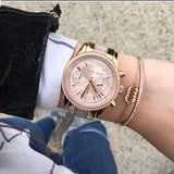  Shop Authentic Michael Kors Ritz Chronograph Rose Gold Dial Two Tone Steel Strap Watch for Women - MK6307 - Luxxuri
