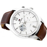  Shop Authentic Tommy Hilfiger Deacon White Dial Brown Leather Strap Watch for Men - 1791550 - Luxxuri