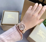  Shop Authentic Burberry The City Beige Dial Beige Leather Strap Watch for Women - BU9207 - Luxxuri