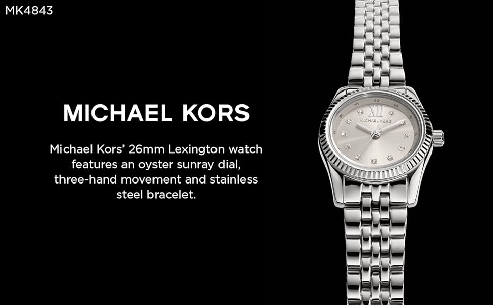  Shop Authentic Michael Kors Lexington Three-Hand Silver Dial Silver Steel Strap Watch for Women - MK4843 - Luxxuri
