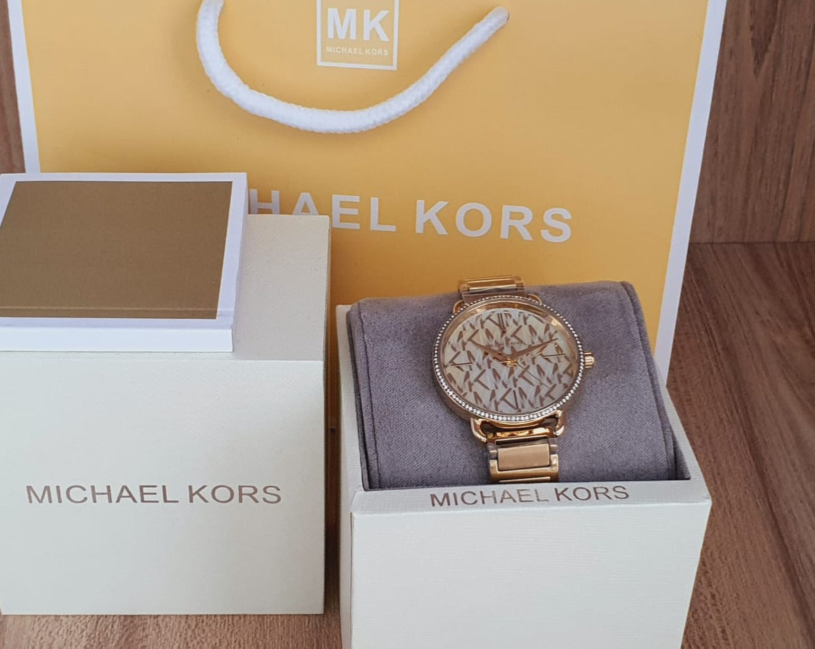  Shop Authentic Michael Kors Portia Quartz Gold Dial Gold Steel Strap Watch For Women - MK3886 - Luxxuri