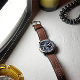  Shop Authentic Fossil Bronson Chronograph Luggage Blue Dial Brown Leather Strap Watch for Men - FS5829 - Luxxuri