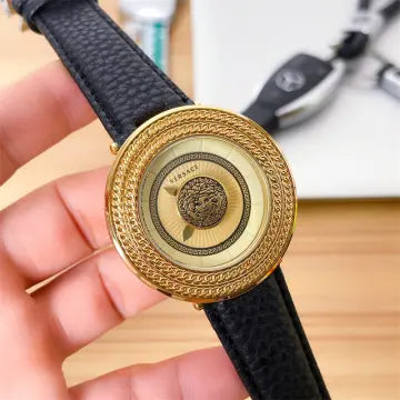  Shop Authentic Versace V Metal Icon Quartz Silver Dial Brown Leather Strap Watch For Men - VQL010015 - Luxxuri