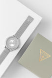  Shop Authentic Guess Soiree Diamonds Silver Dial Silver Mesh Bracelet Watch for Women - GW0402L1 - Luxxuri