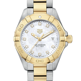 Shop Authentic Tag Heuer Aquaracer Diamonds Mother of Pearl Dial Two Tone Steel Strap Watch for Men - WBD1422.BB0321 - Luxxuri