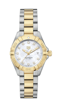 Tag Heuer Aquaracer Diamonds Mother of Pearl Dial Two Tone Steel Strap Watch for Men - WBD1422.BB0321