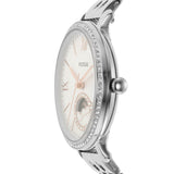  Shop Authentic Fossil Jacqueline Multifunction Moonphase White Dial Silver Steel Strap Watch for Women - ES5164 - Luxxuri