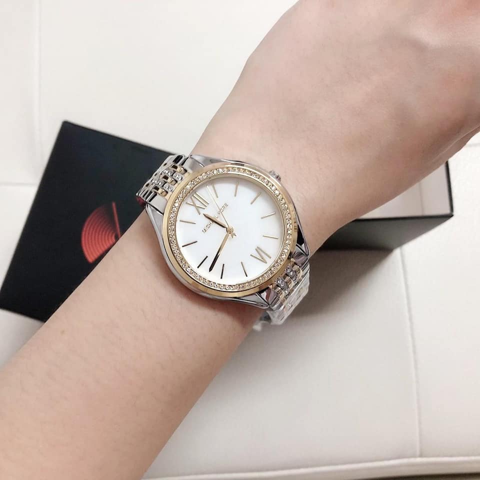  Shop Authentic Michael Kors Mindy Three Hand White Dial Two Tone Steel Strap Watch For Women - MK7084 - Luxxuri