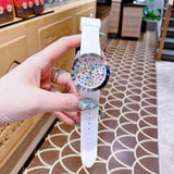  Shop Authentic Guess Wanderlust Crystals Silver Dial White Rubber Strap Watch For Women - W1059L3 - Luxxuri