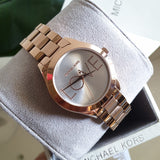  Shop Authentic Michael Kors Slim Runway White Dial Rose Gold Steel Strap Watch For Women - MK3804 - Luxxuri