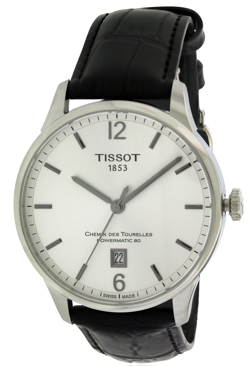  Shop Authentic Tissot Chemin Des Tourelles Powermatic 80 Silver Dial Black Leather Strap Watch For Men - T099.407.16.037.00 - Luxxuri