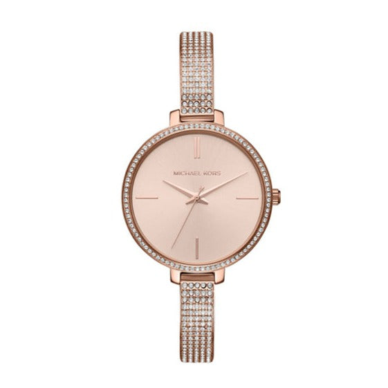 Shop Authentic Michael Kors Jaryn Quartz Rose Gold Dial Rose Gold Steel Strap Watch For Women - MK3785 - Luxxuri