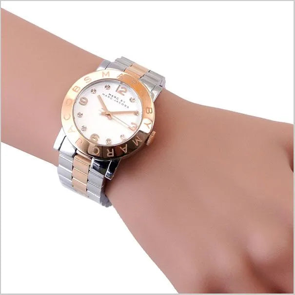  Shop Authentic Marc Jacobs Amy Silver Dial Two Tone Steel Strap Watch for Women - MBM3194 - Luxxuri