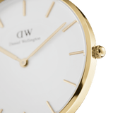  Shop Authentic Daniel Wellington Classic Petite White Dial Gold Mesh Bracelet Watch For Women - DW00100348 - Luxxuri
