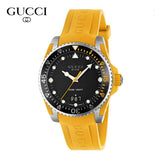  Shop Authentic Gucci Dive Black Dial Yellow Rubber Strap Watch For Men - YA136319 - Luxxuri