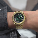 Shop Authentic Guess Asset Quartz Green Dial Gold Steel Strap Watch For Men - GW0575G2 - Luxxuri