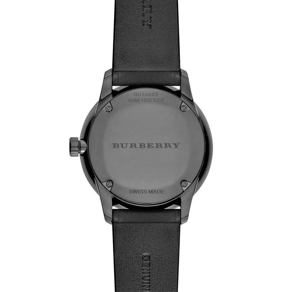  Shop Authentic Burberry The Classic Black Dial Black Leather Strap Watch for Men - BU10003 - Luxxuri