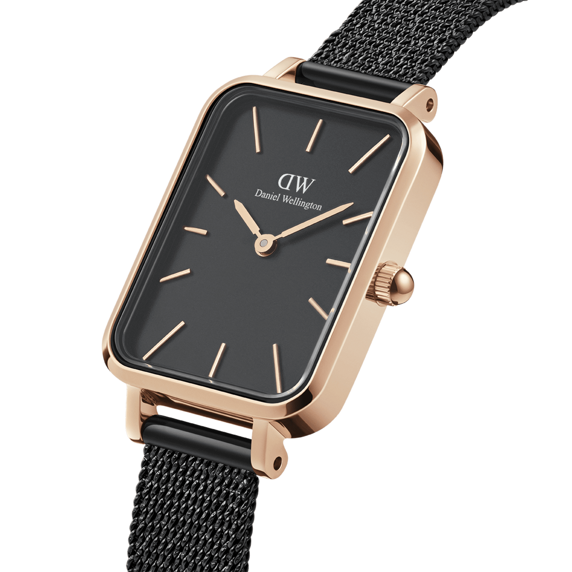  Shop Authentic Daniel Wellington Quadro Pressed Ashfield Black Dial Black Mesh Strap Watch for Women - DW00100467 - Luxxuri