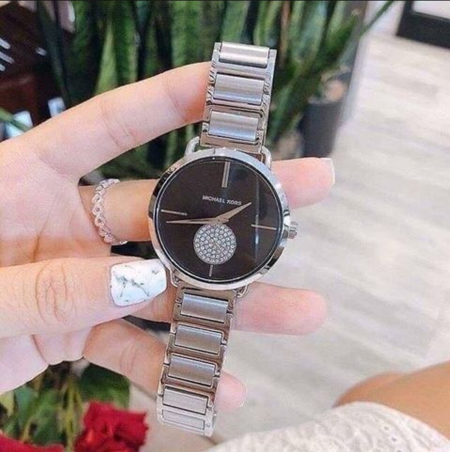  Shop Authentic Michael Kors Portia Black Dial Silver Steel Strap Watch for Women - MK3638 - Luxxuri