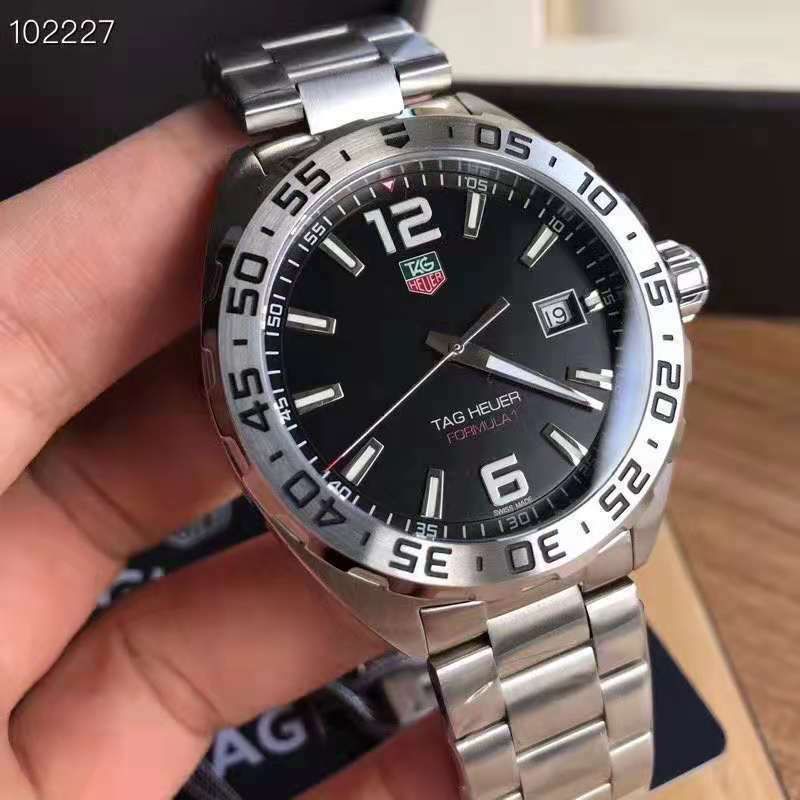  Shop Authentic Tag Heuer Formula 1 Stainless Steel 41mm Black Dial Silver Steel Strap Watch for Men - WAZ1112.BA0875 - Luxxuri