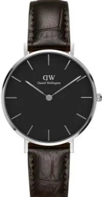  Shop Authentic Daniel Wellington Classic Petite York Black Dial Brown Leather Strap Watch For Women - DW00100182 - Luxxuri