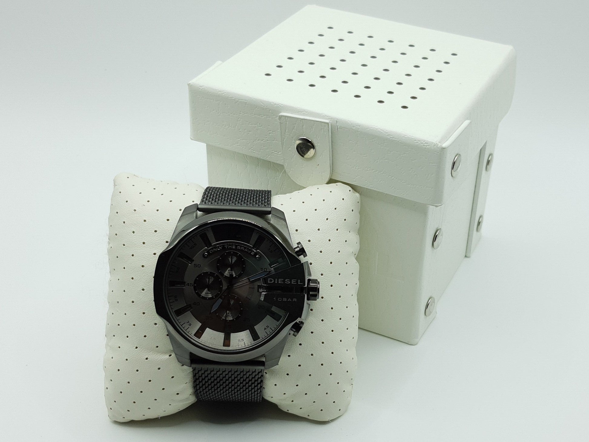  Shop Authentic Diesel Mega Chief Chronograph Black Dial Black Steel Strap Watch For Men - DZ4527 - Luxxuri