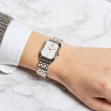  Shop Authentic Emporio Armani Gianni T Bar Mother of Pearl Dial Two Tone Steel Strap Watch For Women - AR11146 - Luxxuri