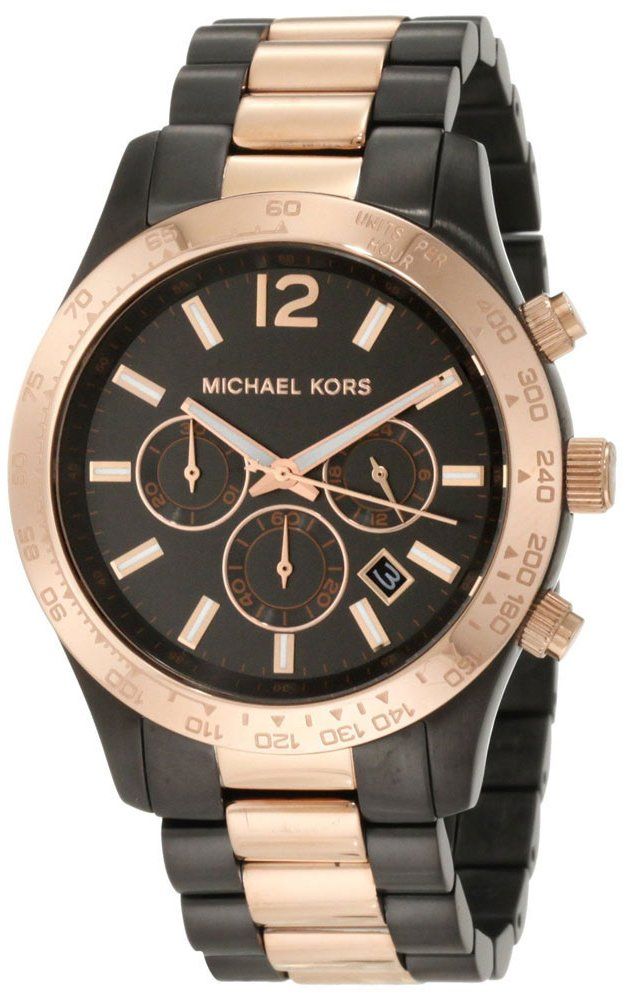  Shop Authentic Michael Kors Runway Chronograph Grey Dial Two Tone Steel Strap Unisex Watch - MK8189 - Luxxuri