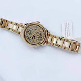  Shop Authentic Fossil Rye Automatic Skeleton Gold Dial Gold Steel Strap Watch for Women - BQ3755 - Luxxuri