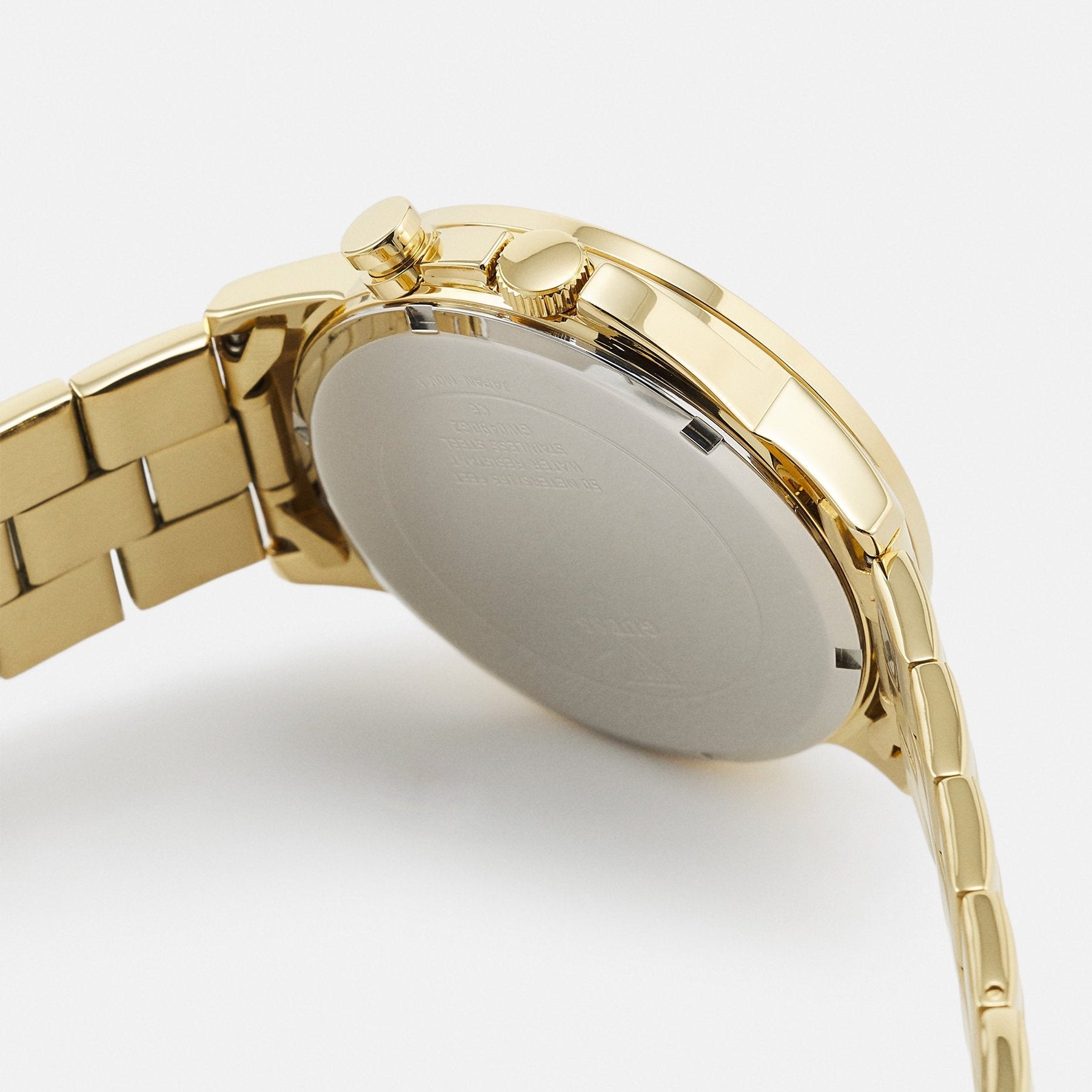  Shop Authentic Guess Sunrise Chronograph Gold Dial Gold Steel Strap Watch For Women - W0330L1 - Luxxuri